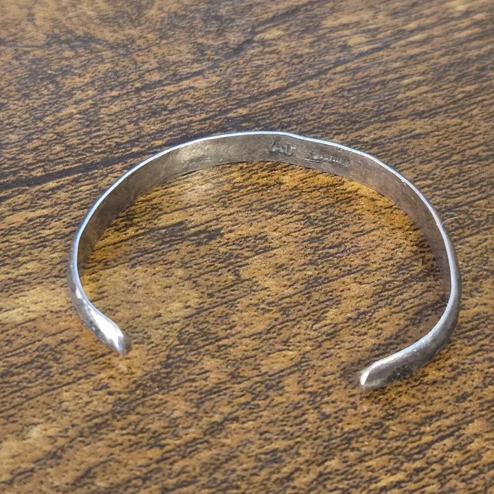 Vintage Navajo Abel Toledo AT Sterling Silver Stamped 2